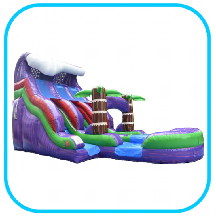 18' Purple Plummet Double Lane Dry Slide