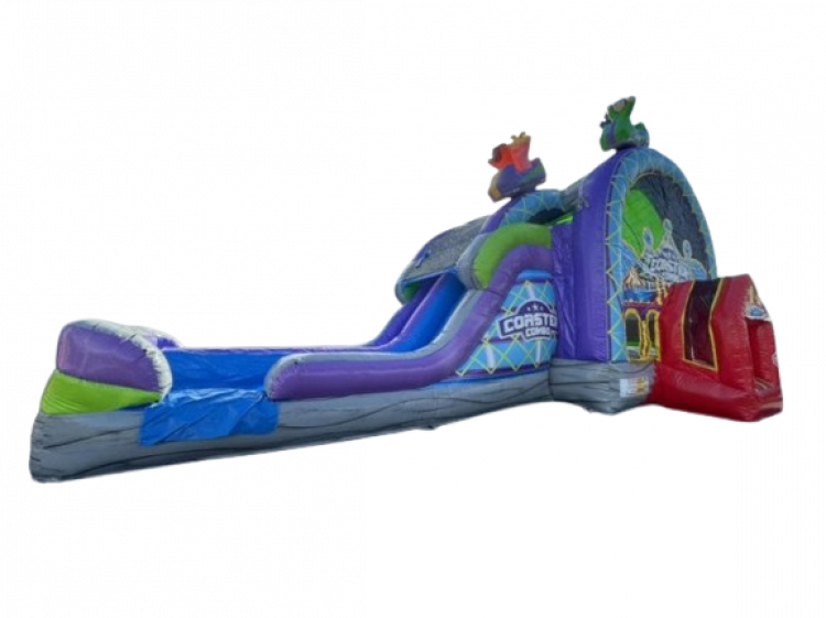 Coaster Double Lane Bounce and Water Slide