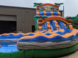 18ft Tiki Island Double Lane Waterslide